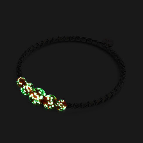 Purpurrot | Silber | Firefly Glas Kaskadenarmband